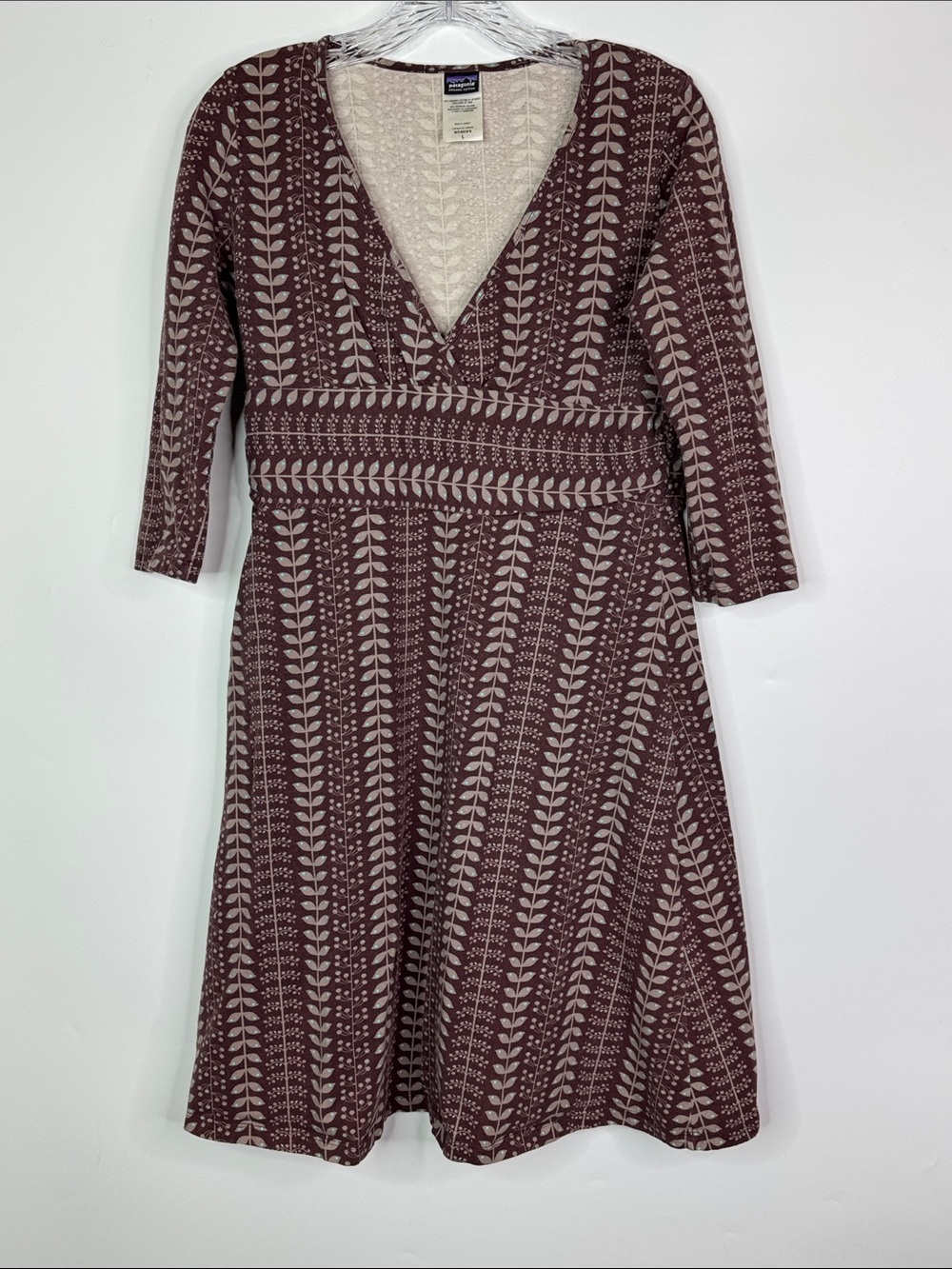 Patagonia Organic Cotton Burgundy Margot Dress Size Large